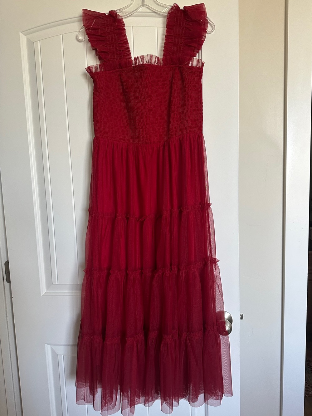Baltic Born Emma Smocked Tulle Dress - scarlet